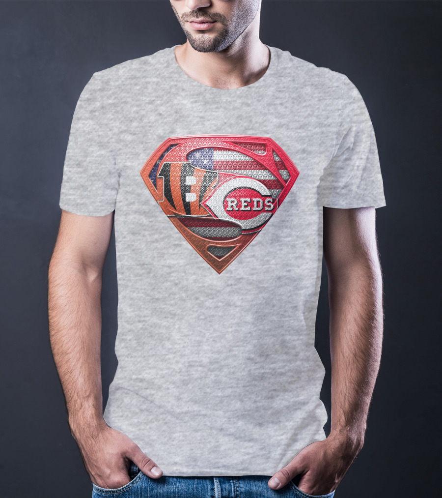 Bengals Reds American Flag Super Symbol T-Shirt