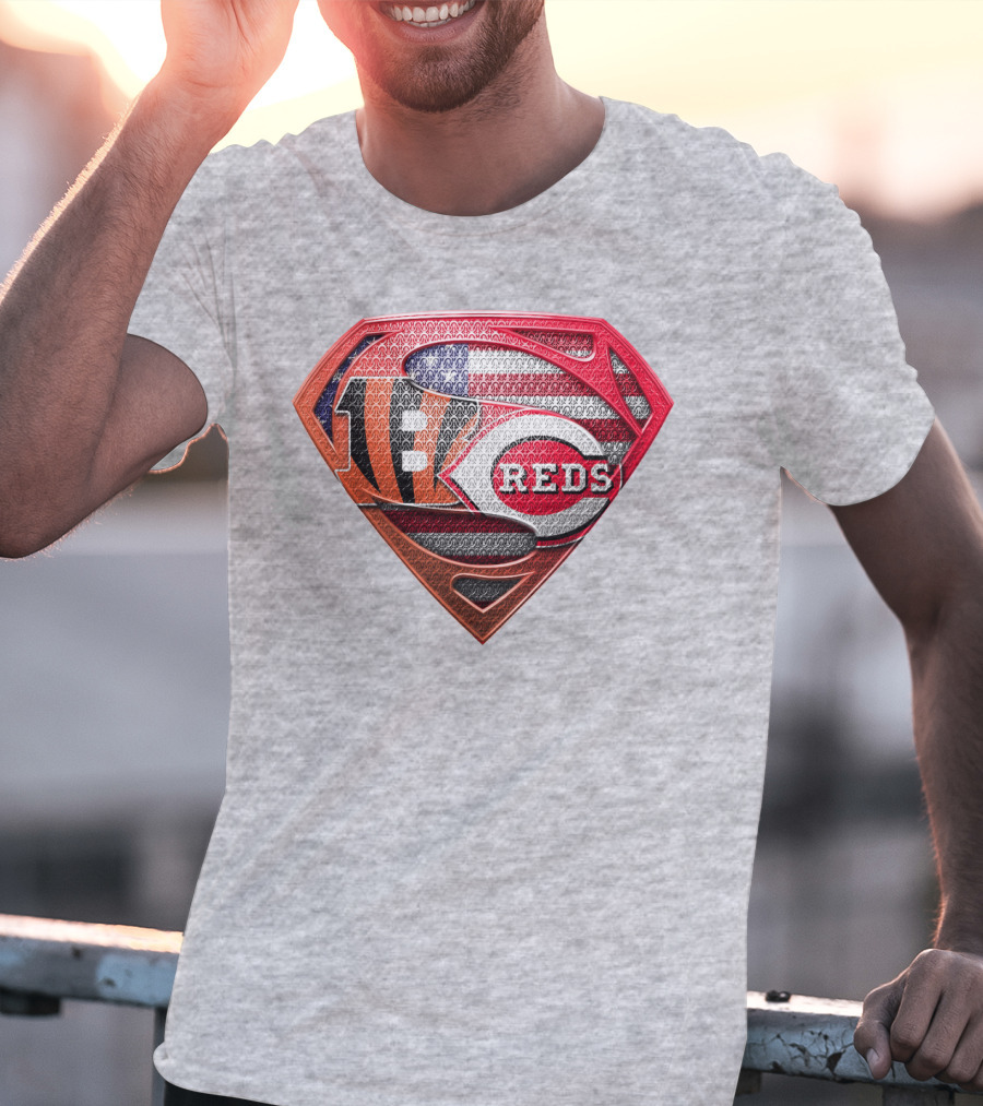 Bengals Reds American Flag Super Symbol T-Shirt
