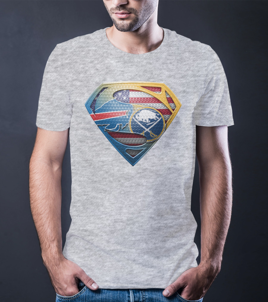 Super Buffalo Sabres American Flag Shield T-Shirt