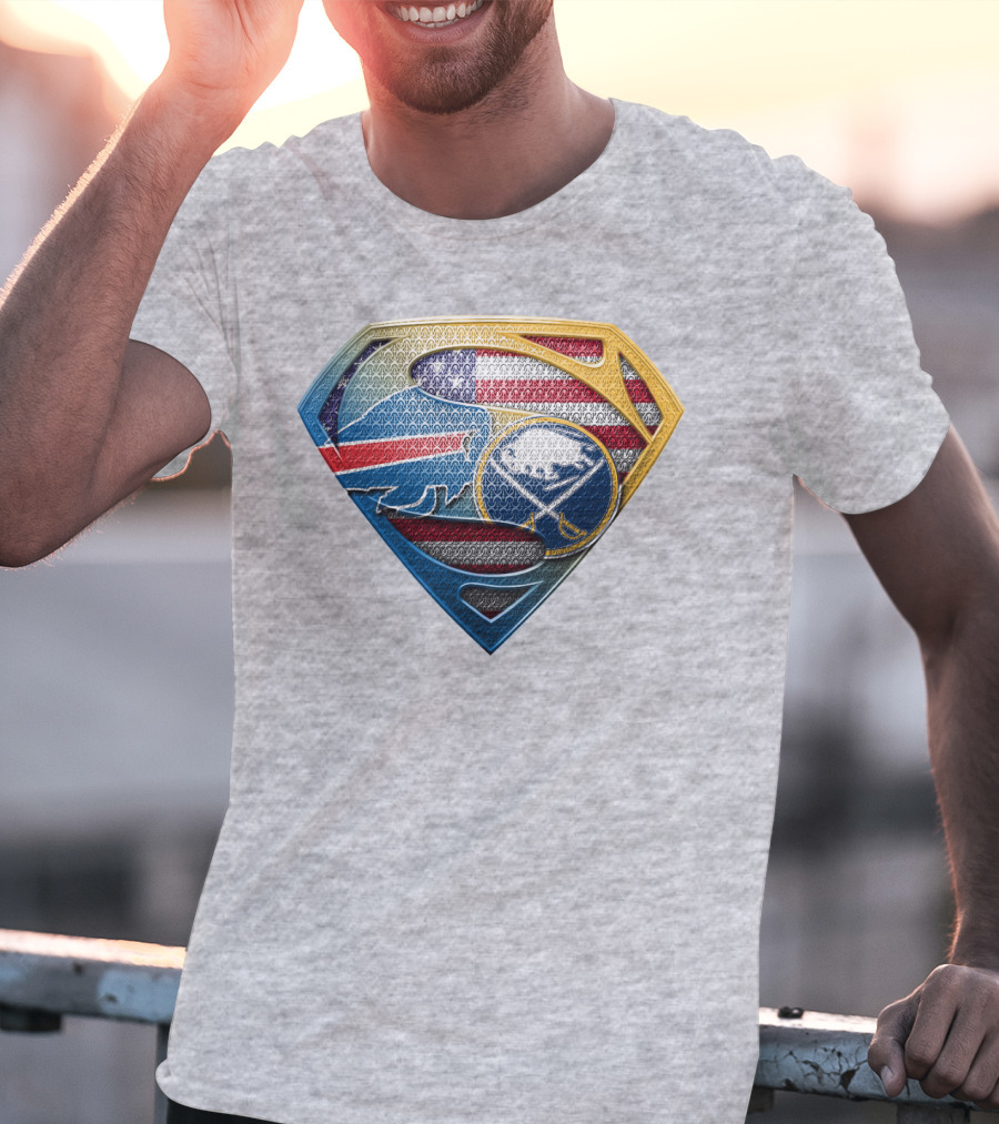 Super Buffalo Sabres American Flag Shield T-Shirt