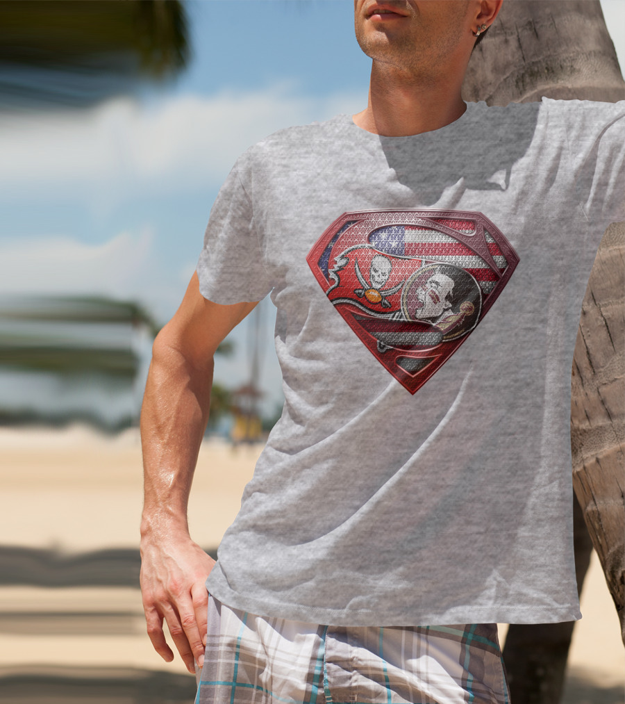 Superhero Skull Bat Shield With American Flag Elements T-Shirt