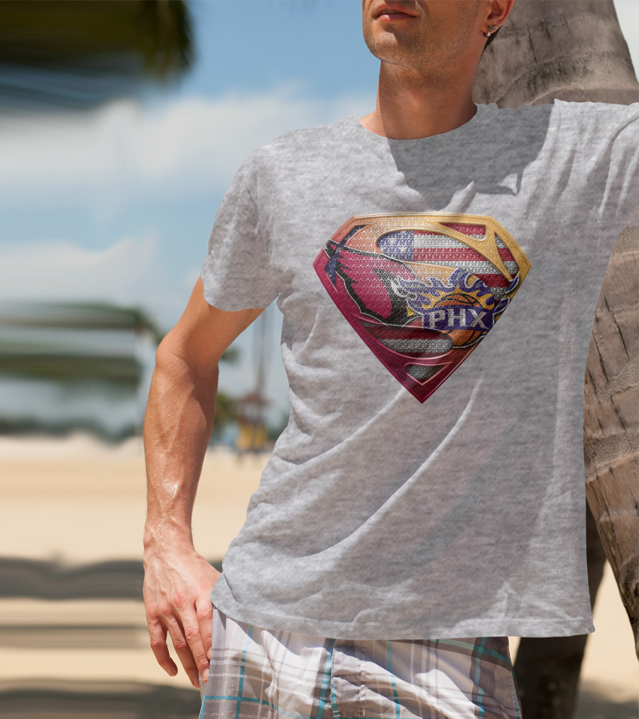 Superman Phx Suns Basketball Shield T-Shirt