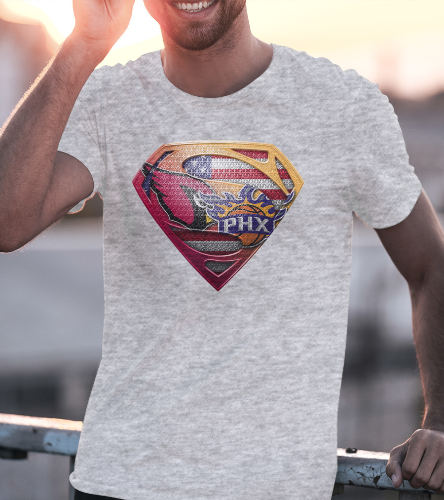 Superman Phx Suns Basketball Shield T-Shirt