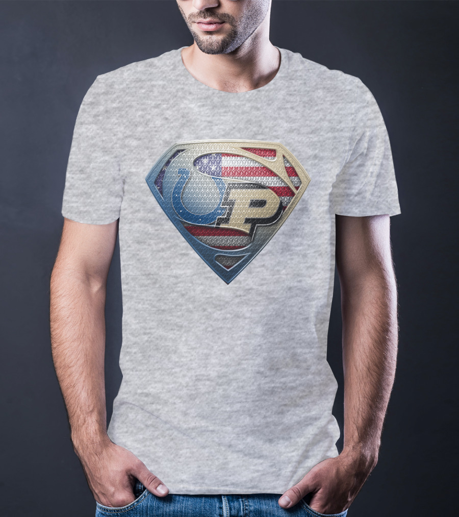 Colts Superman Purdue American Flag T-Shirt