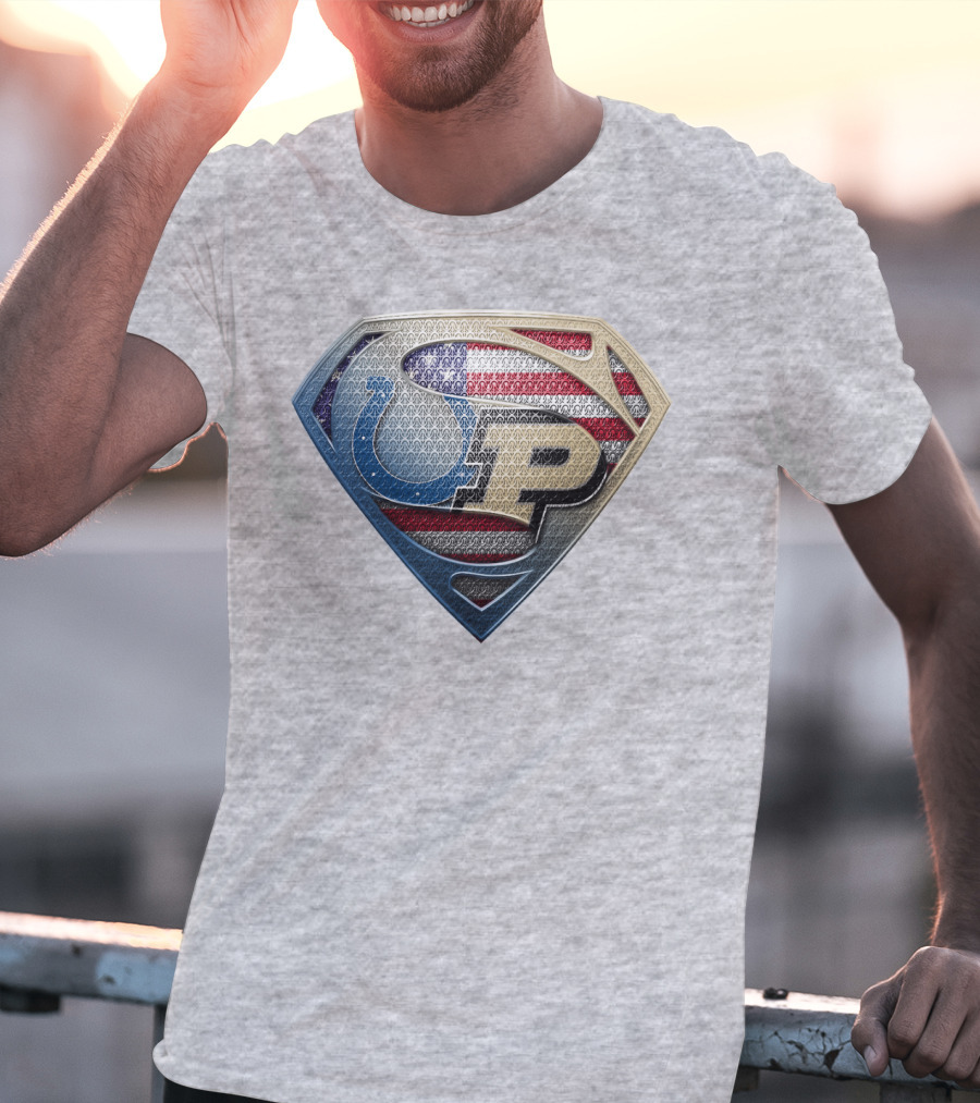 Colts Superman Purdue American Flag T-Shirt