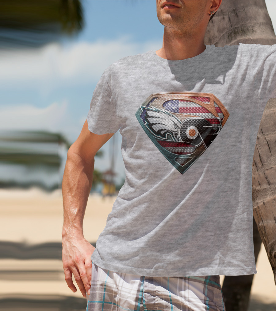 American Flag Eagles Flyers Shield T-Shirt