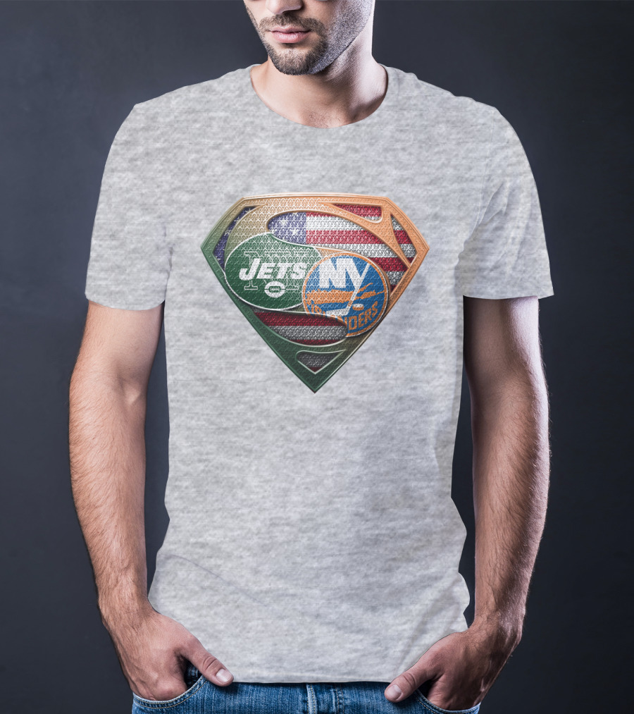 Jets Islanders American Flag Shield T-Shirt