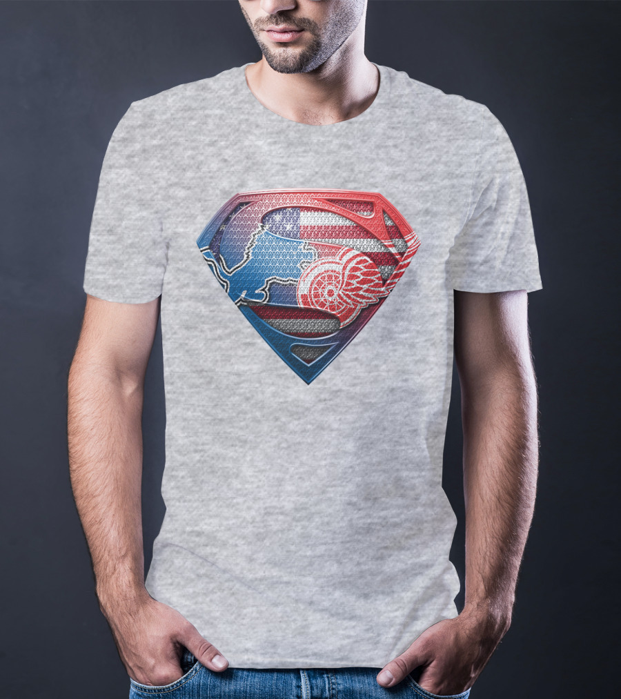 Superman Detroit Red Wings Logo Shield 074 T-Shirt