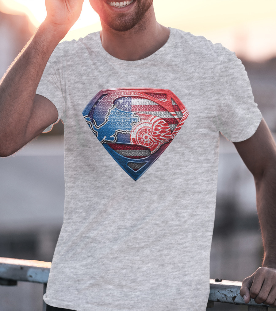 Superman Detroit Red Wings Logo Shield 074 T-Shirt