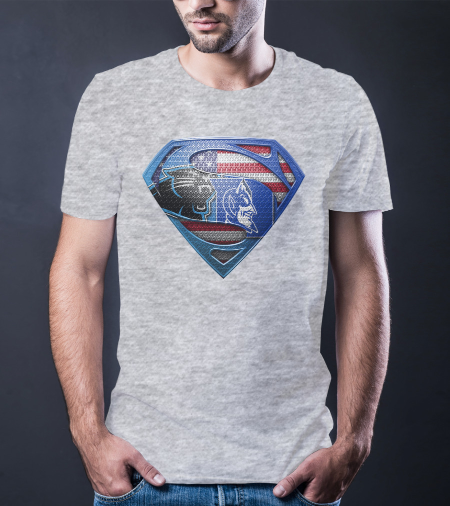 Super Carolina Panthers Duke Blue Devils American Flag T-Shirt