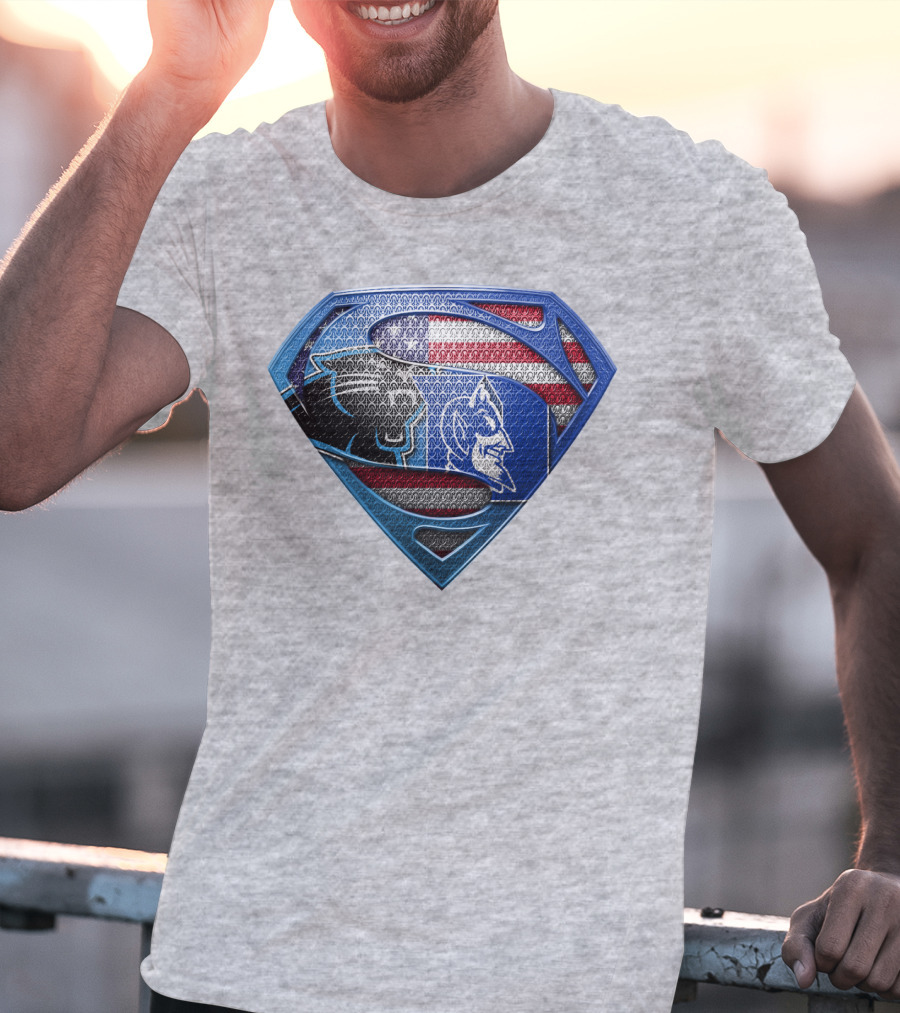 Super Carolina Panthers Duke Blue Devils American Flag T-Shirt