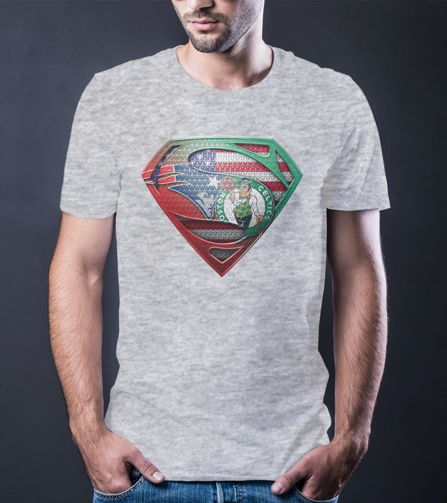 Superman Boston Celtics American Flag T-Shirt