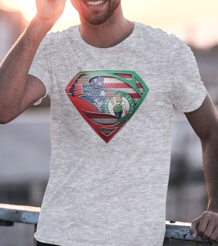 Superman Boston Celtics American Flag T-Shirt