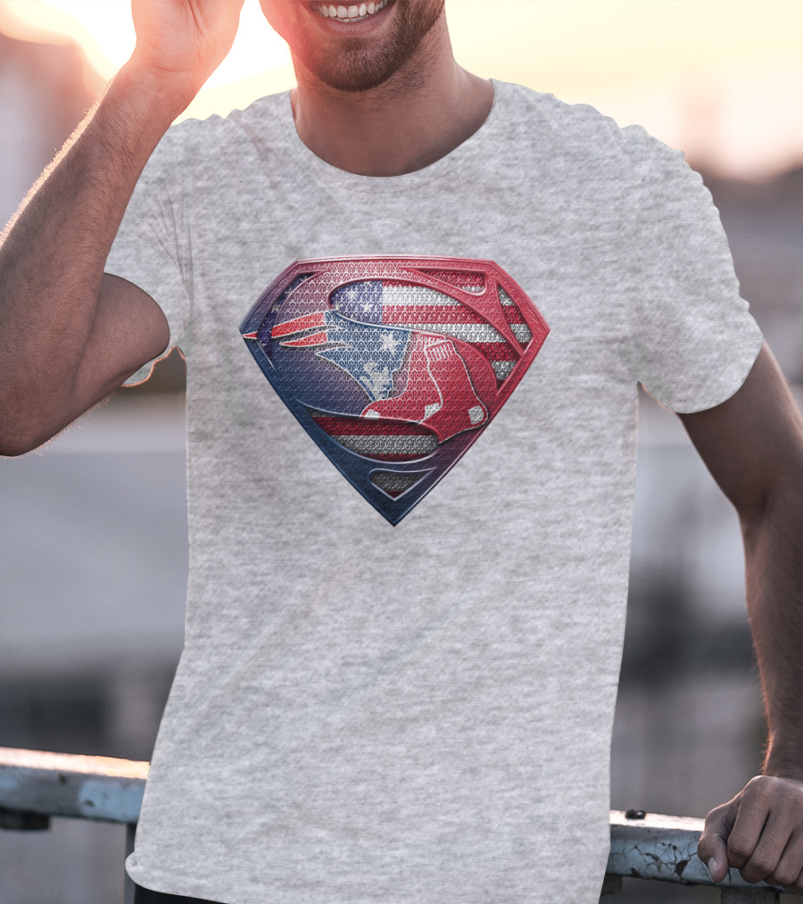 Superman Red Sox American Flag Tribute T-Shirt