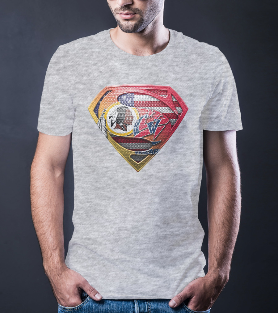 Superman Washington Redskins Wizards Nfl Nba Mix Superhero T-Shirt