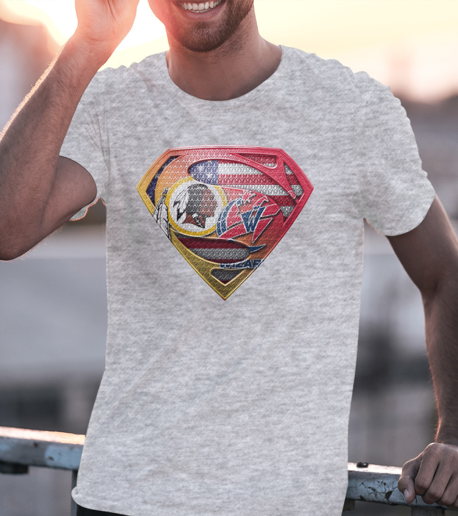 Superman Washington Redskins Wizards Nfl Nba Mix Superhero T-Shirt