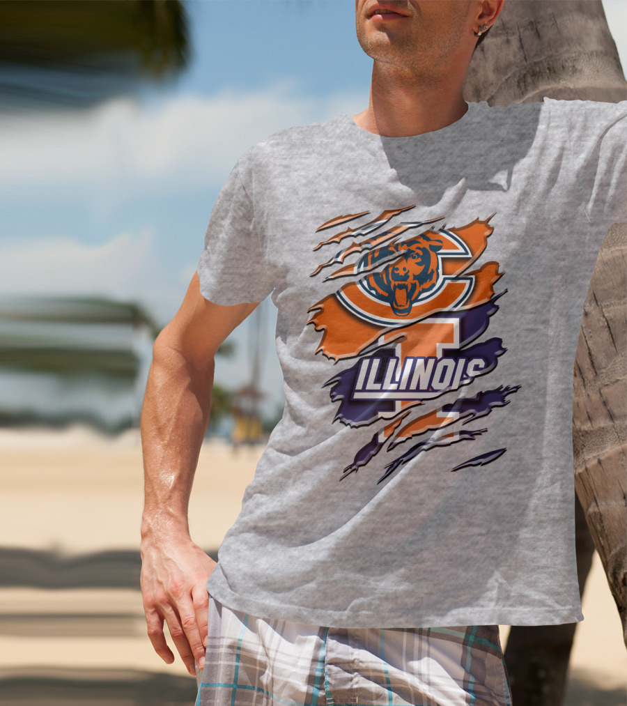 Chicago Bears Illinois Fighting Illini Mashup Rah T-Shirt