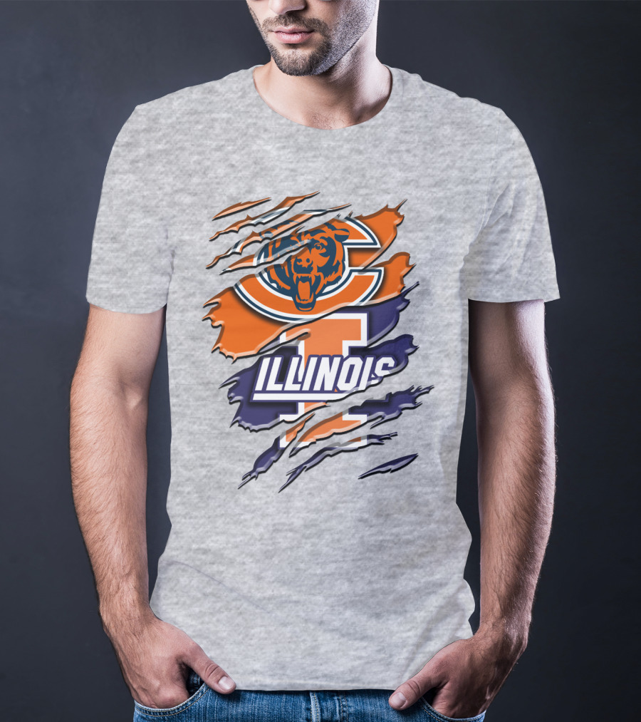 Chicago Bears Illinois Fighting Illini Mashup Rah T-Shirt
