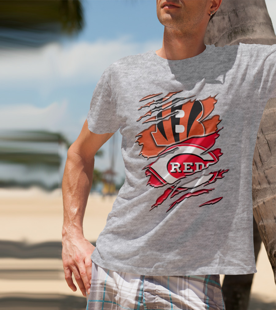 Bengals Reds Ripped Claw T-Shirt