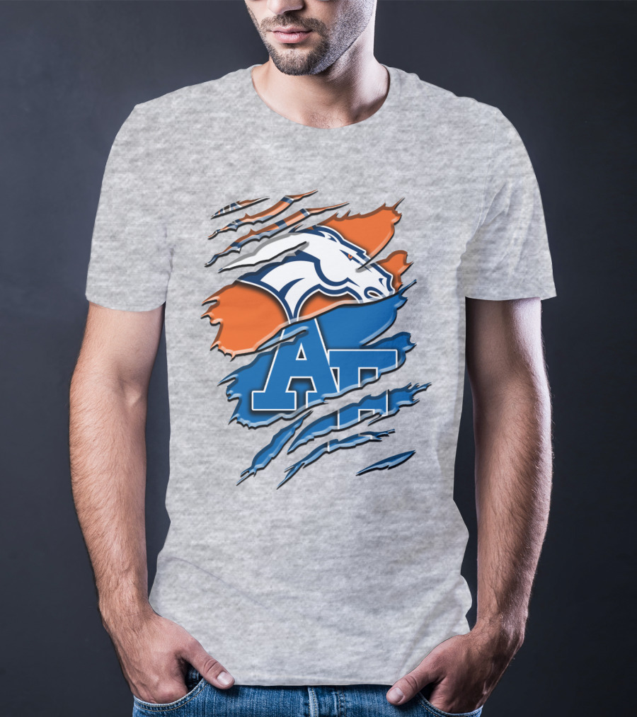 Denver Broncos And Air Force Falcons Logo Mashup Rah 015 T-Shirt