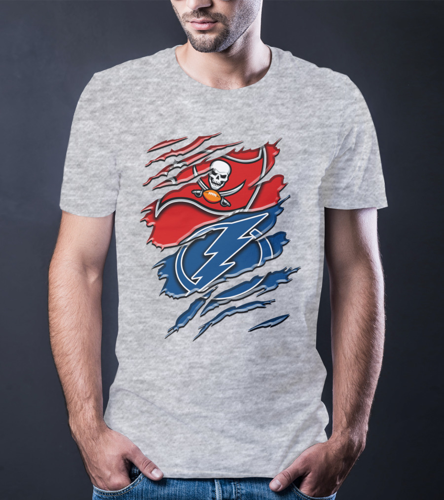 Tampa Bay Buccaneers Lightning Torn Design Rah 026 T-Shirt