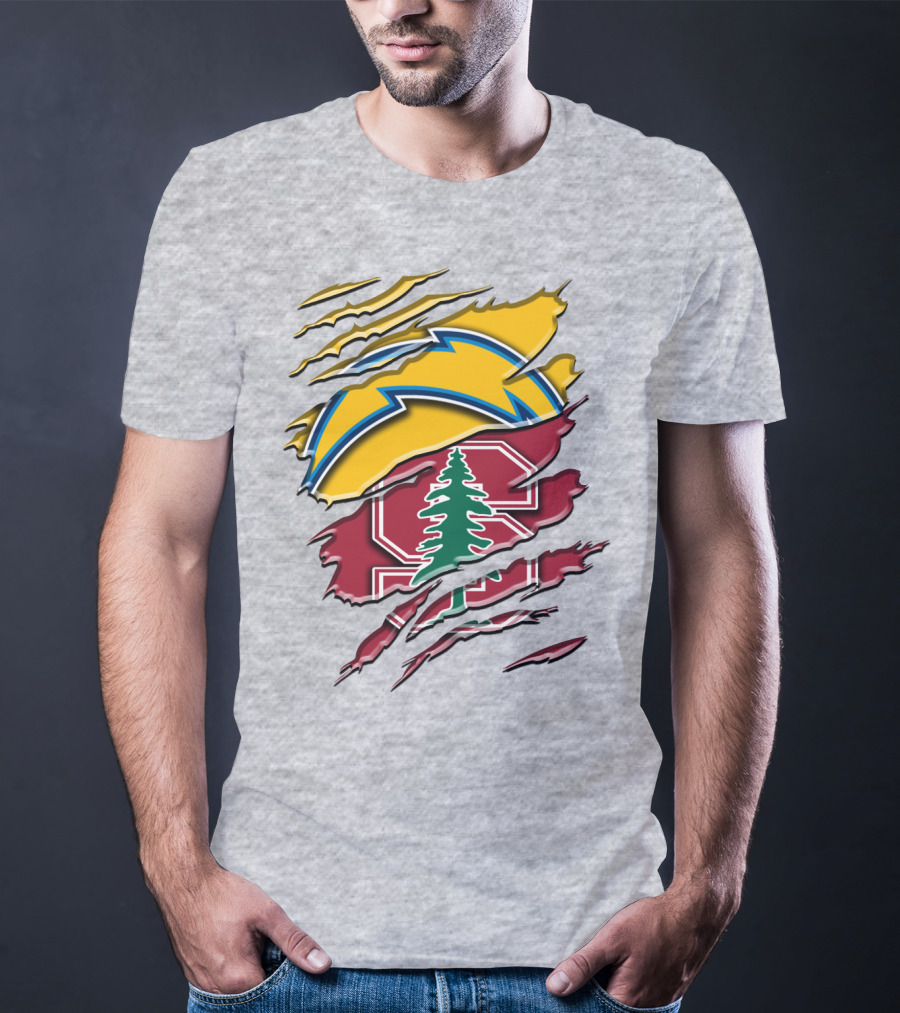Los Angeles Chargers And Stanford Cardinal Rah 034 T-Shirt