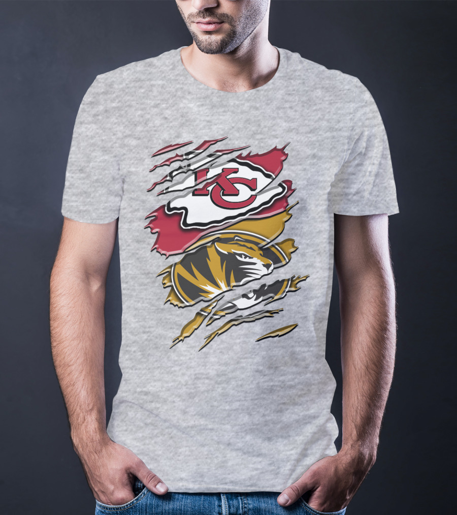 Kansas City Chiefs And Missouri Tigers Claw Logo Rah 039 T-Shirt