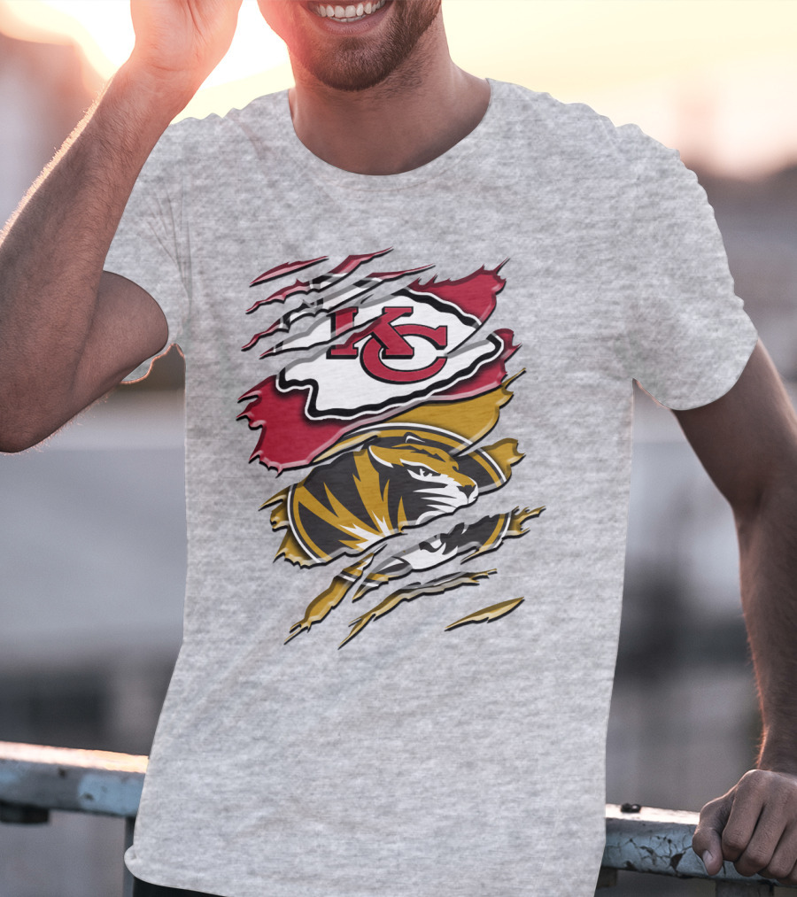 Kansas City Chiefs And Missouri Tigers Claw Logo Rah 039 T-Shirt