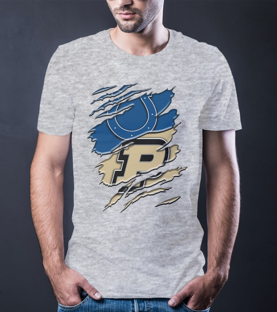 Indianapolis Colts Purdue Boilermakers Logo Mashup T-Shirt