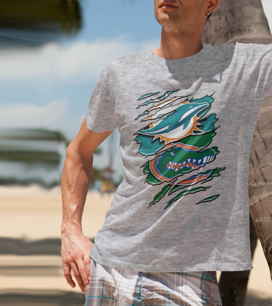 Rah Miami Dolphins Florida Gators Rip T-Shirt