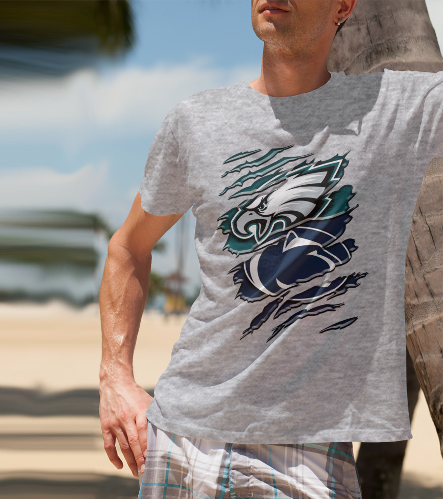 Philadelphia Eagles Penn State Nittany Lions Layered Claw Marks T-Shirt