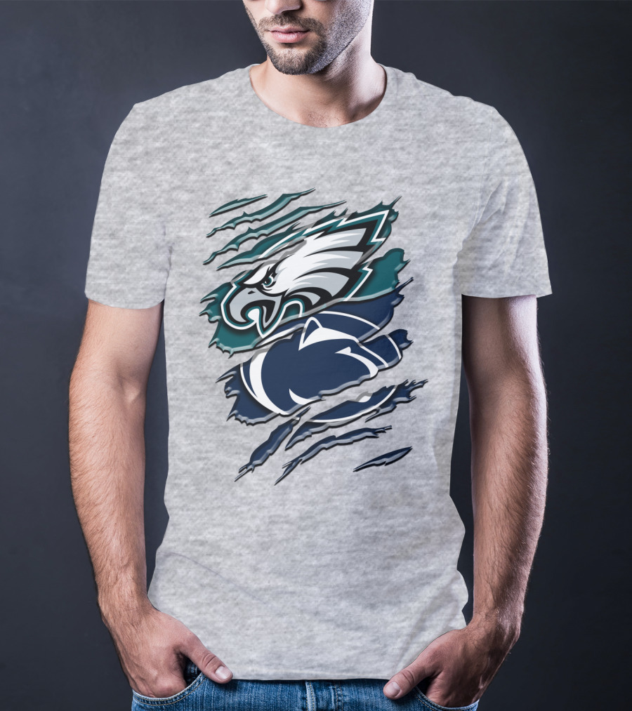 Philadelphia Eagles Penn State Nittany Lions Layered Claw Marks T-Shirt