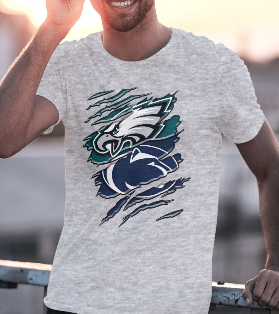 Philadelphia Eagles Penn State Nittany Lions Layered Claw Marks T-Shirt