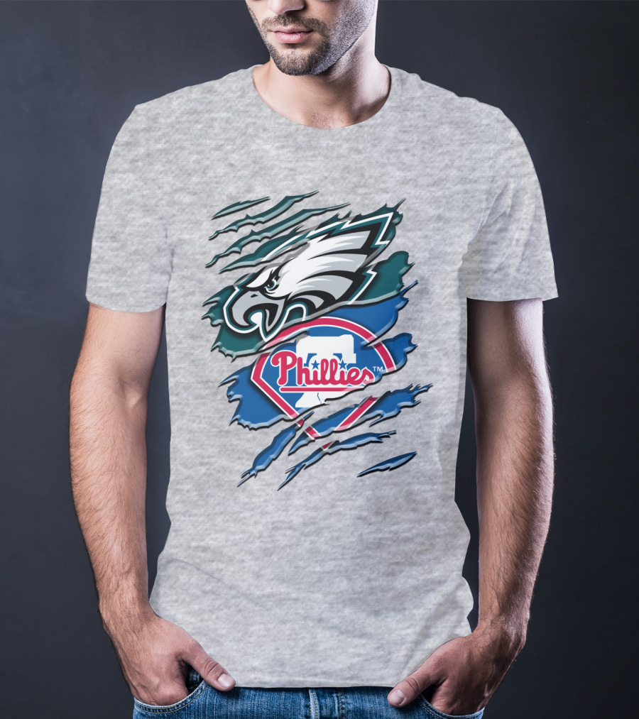 Philadelphia Eagles Phillies Logo Mashup T-Shirt