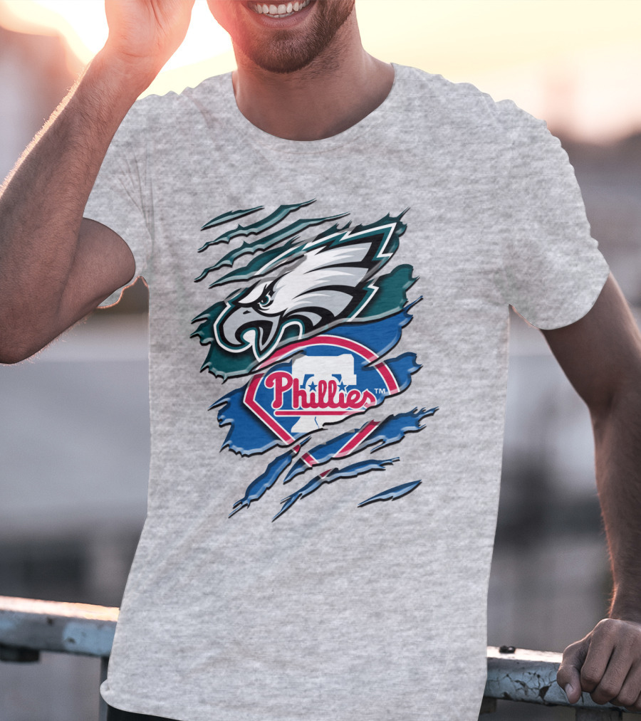 Philadelphia Eagles Phillies Logo Mashup T-Shirt