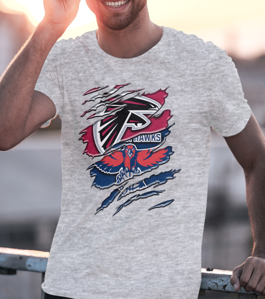 Atlanta Falcons And Hawks Logo Crossover Rah 060 T-Shirt