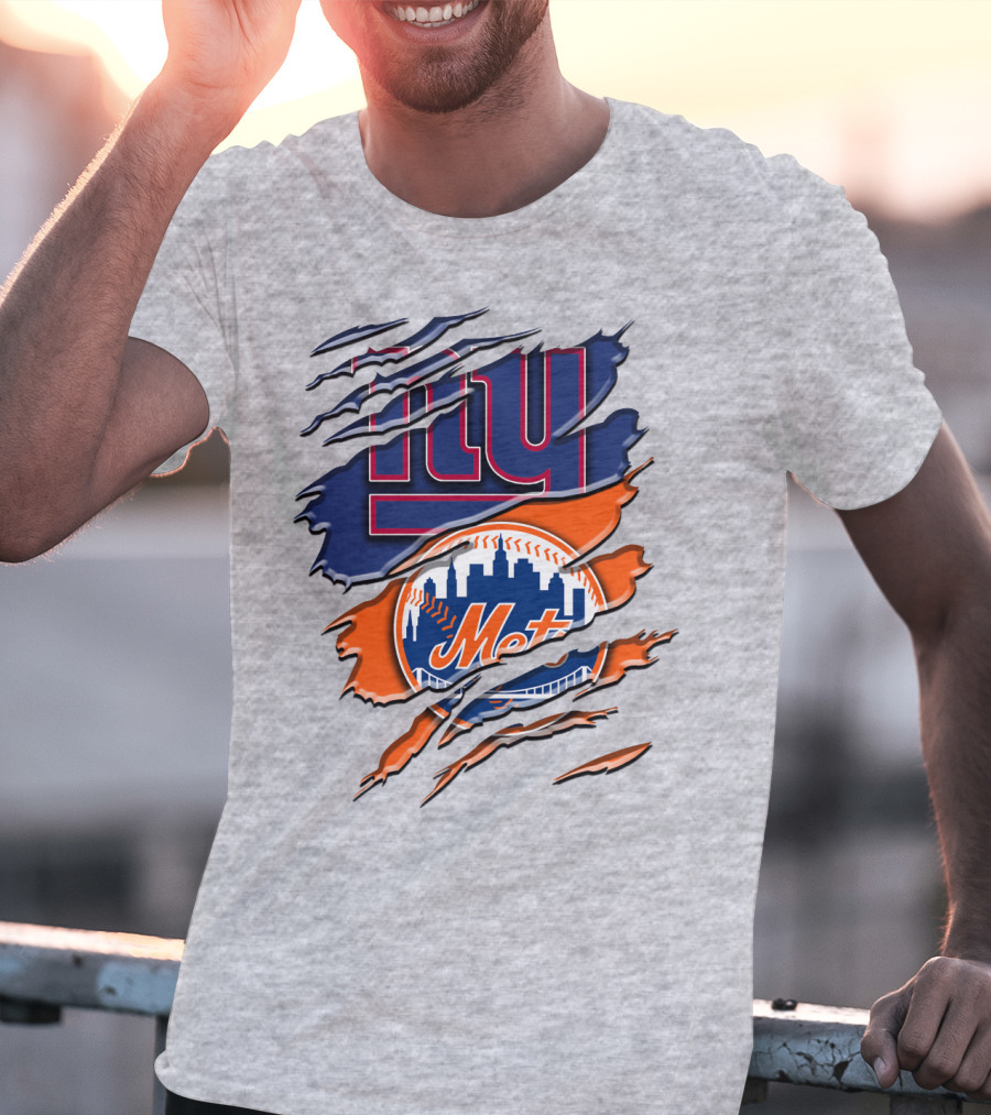 New York Giants Mets Logo Fusion T-Shirt