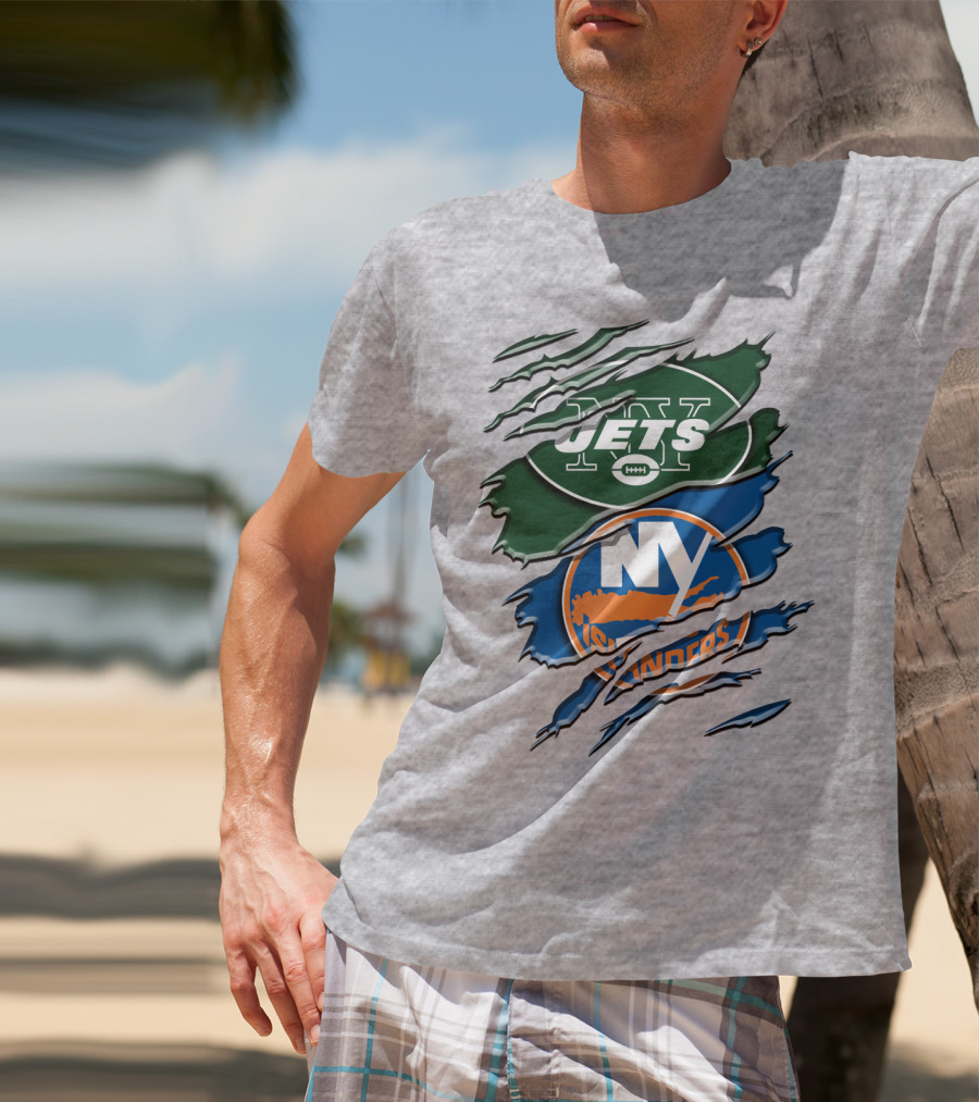 New York Jets Ny Islanders Crossover Rah 068 T-Shirt
