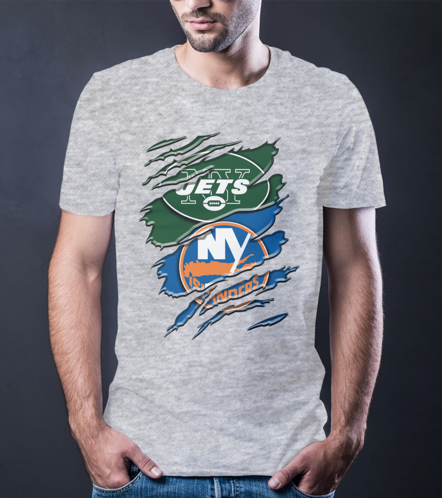 New York Jets Ny Islanders Crossover Rah 068 T-Shirt