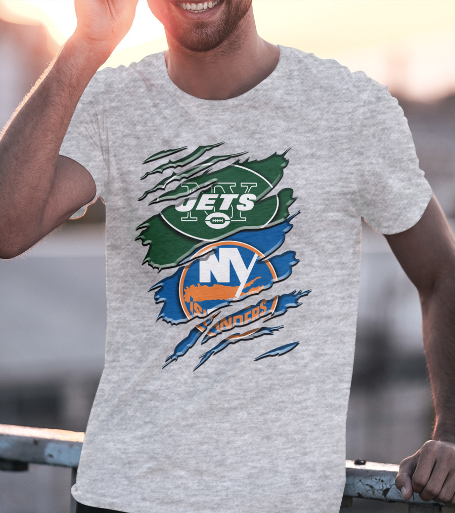 New York Jets Ny Islanders Crossover Rah 068 T-Shirt