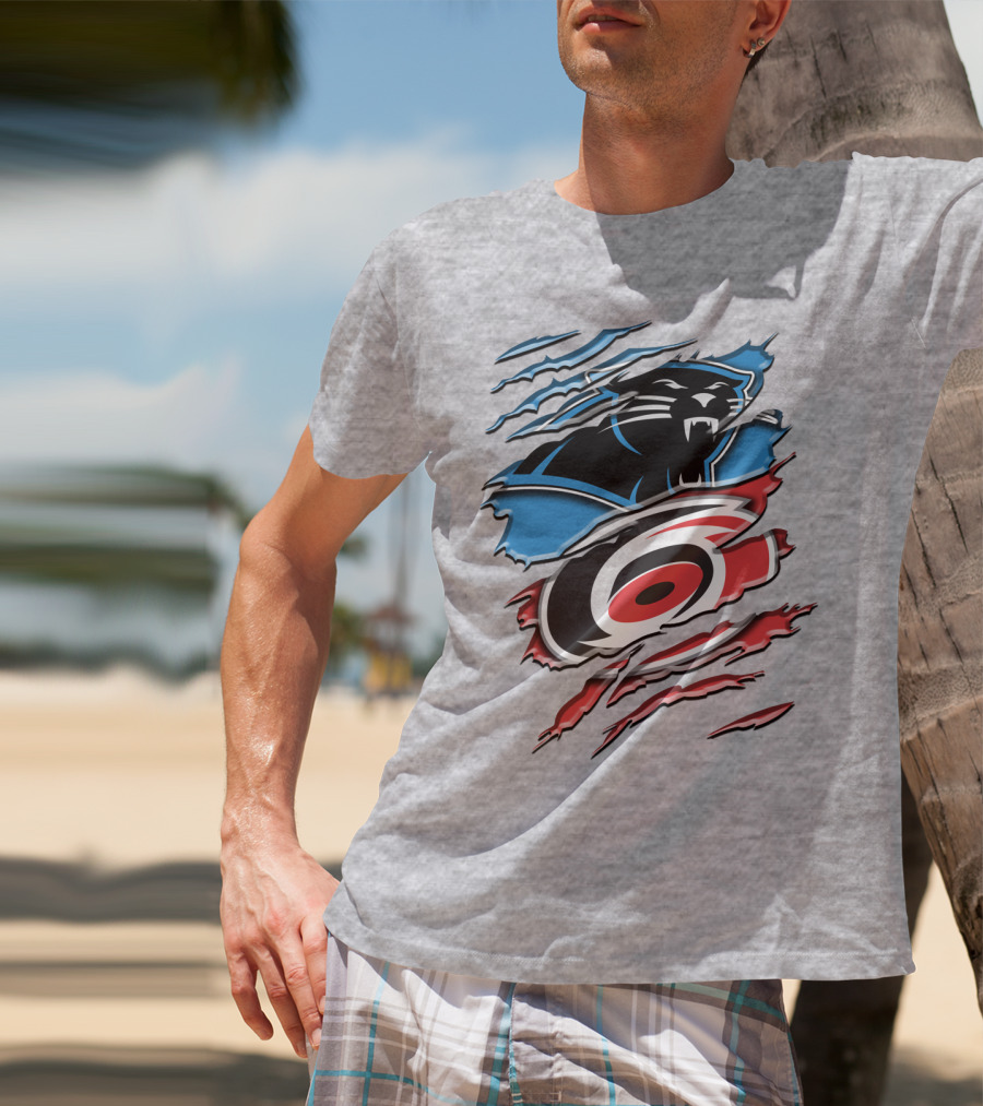 Carolina Panthers And Hurricanes Claw T-Shirt