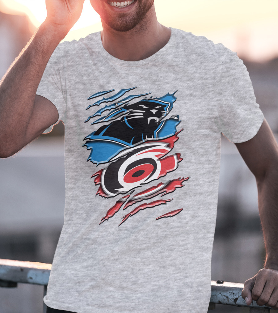 Carolina Panthers And Hurricanes Claw T-Shirt