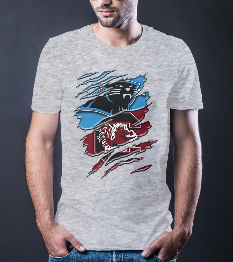 Carolina Panthers Gamecocks Ripped T-Shirt