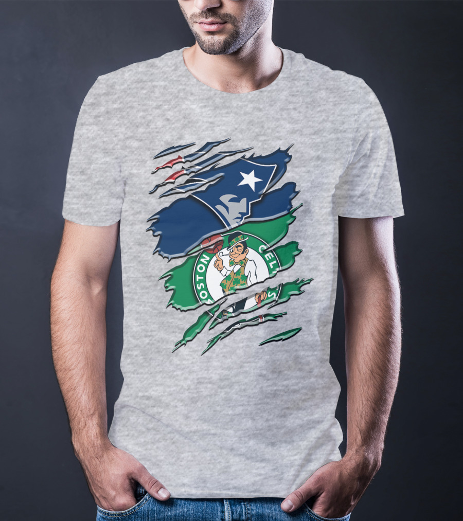 Patriots And Boston Celtics Logo Mashup Rah 090 T-Shirt
