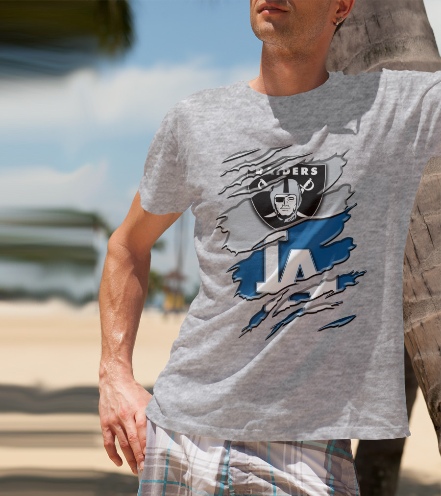 Raiders La Dodgers Crest Combination T-Shirt