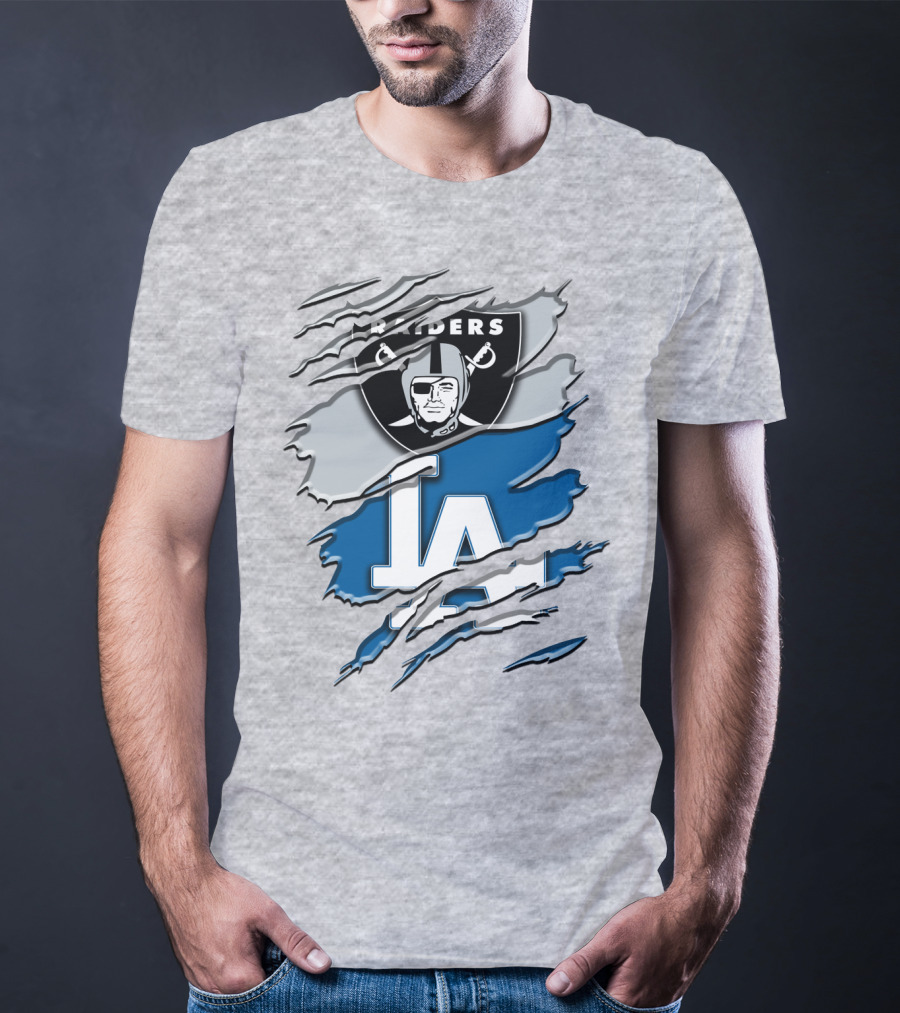 Raiders La Dodgers Crest Combination T-Shirt
