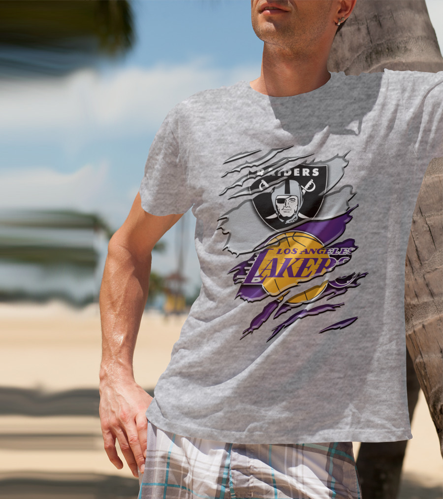 Raiders Los Angeles Lakers Rah 095 T-Shirt