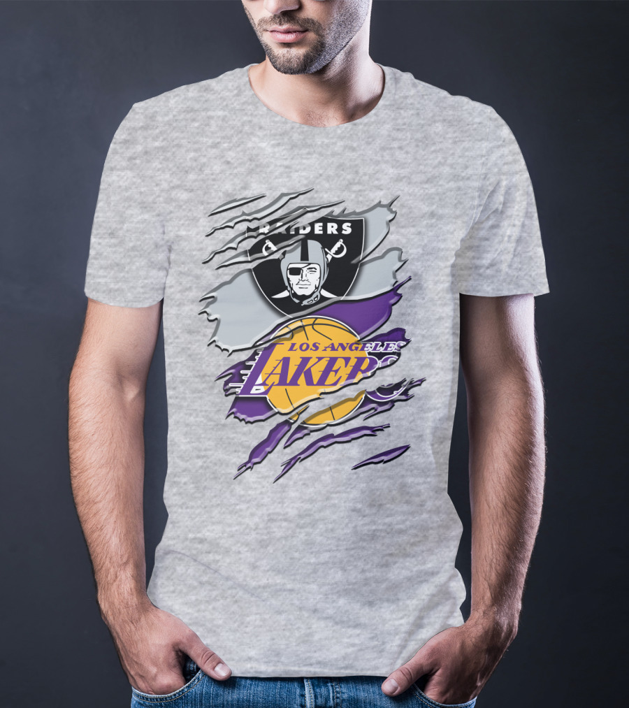 Raiders Los Angeles Lakers Rah 095 T-Shirt