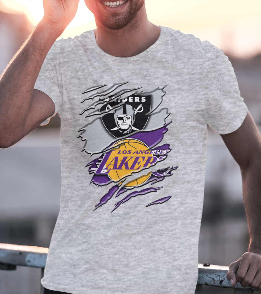 Raiders Los Angeles Lakers Rah 095 T-Shirt
