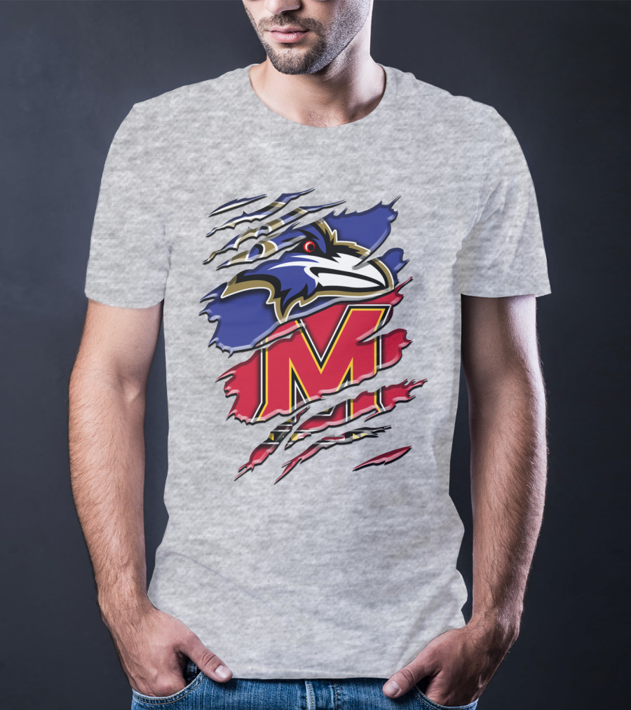 Baltimore Ravens Maryland Terrapins Mashup Rah 102 T-Shirt